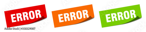 error sticker. error square isolated sign. error label