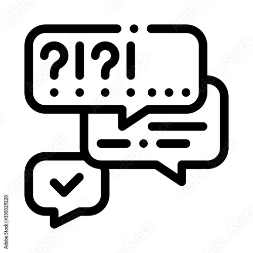 many questions and answers icon vector. many questions and answers sign. isolated contour symbol illustration