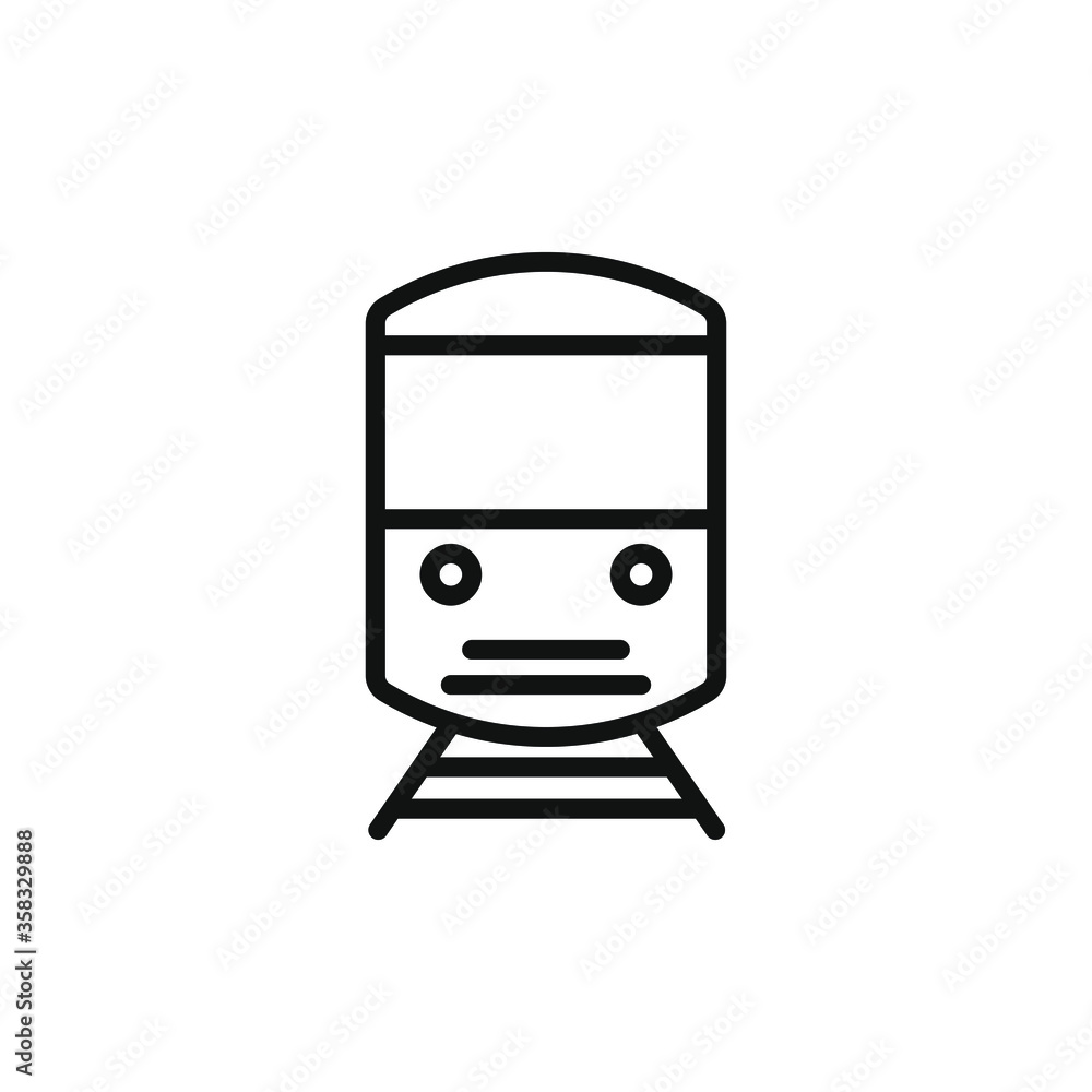 Simple icon of a train isolated on white background