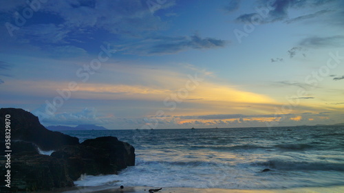The sunset at marina beach in Lampung province Indonesia © JG Arif Wibowo
