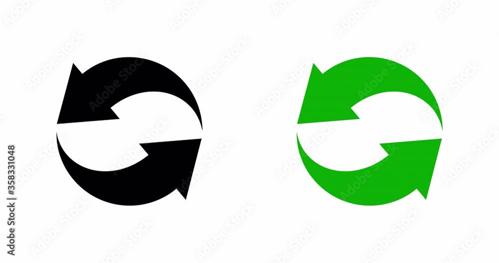 Circle rotating animated arrows. Recycle icon, loop animation Circle rotating animated arrows. Recycle icon, loop animation
