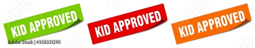 kid approved sticker. kid approved square isolated sign. kid approved label