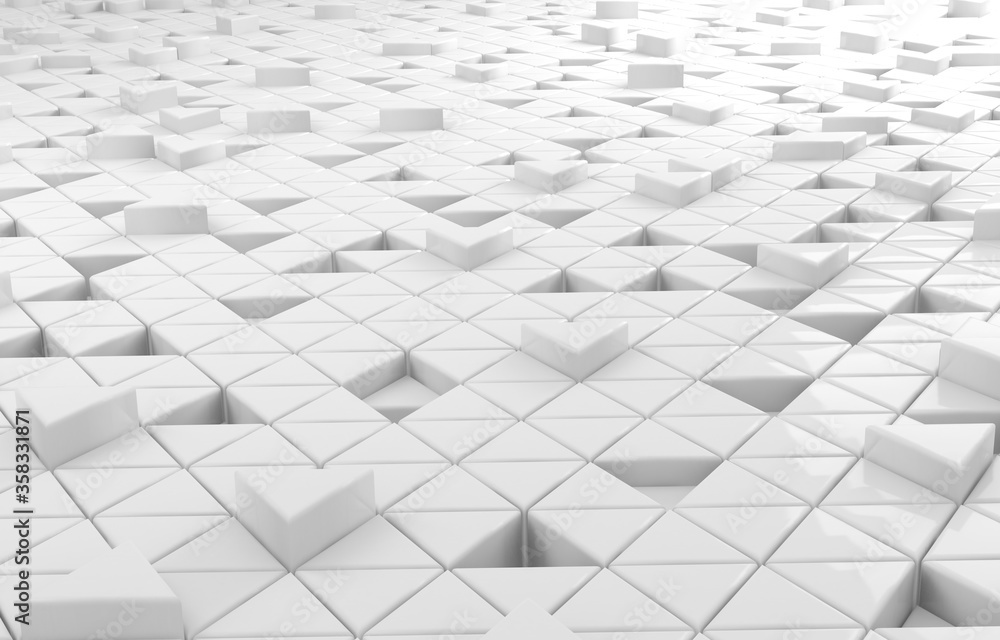 White triangular abstract background. Modern grunge triangle surface. 3d Rendering grid structure. White triangular abstract background. Modern grunge triangle surface. 3d Rendering grid structure.