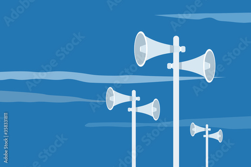 Illustration of loud speakers in the outdoor