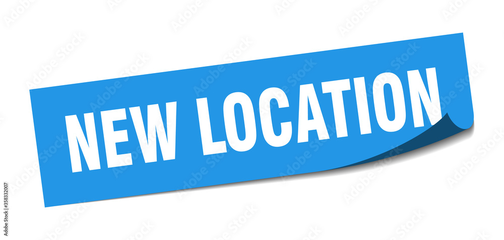 new location sticker. new location square isolated sign. new location label