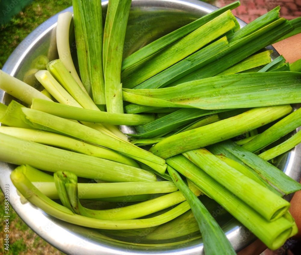 Fresh leeks in srilankan market Fresh leeks in srilankan market