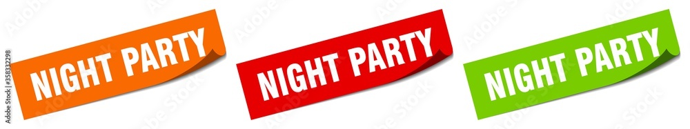 night party sticker. night party square isolated sign. night party label night party sticker. night party square isolated sign. night party label