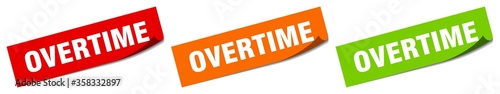 overtime sticker. overtime square isolated sign. overtime label