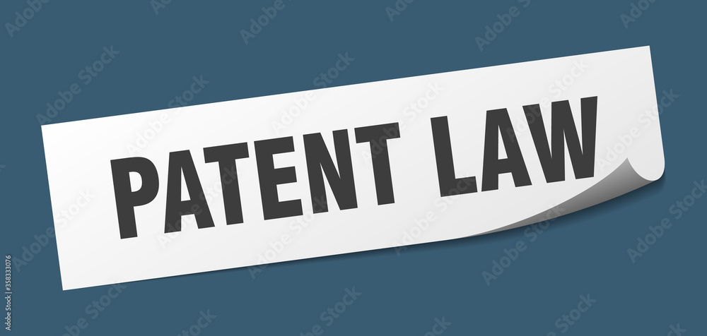 patent law sticker. patent law square isolated sign. patent law label