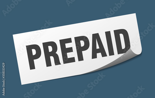 prepaid sticker. prepaid square isolated sign. prepaid label