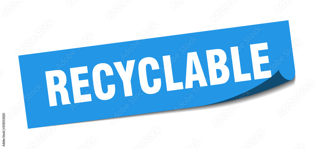 recyclable sticker. recyclable square isolated sign. recyclable label recyclable sticker. recyclable square isolated sign. recyclable label