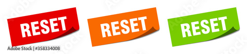 reset sticker. reset square isolated sign. reset label photo