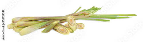 Fresh Lemon grass on a white background, clipping path.