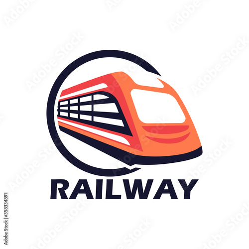 train railway logo isolated on white background. vector illustration
