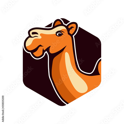 camel logo isolated on white background. vector illustration

