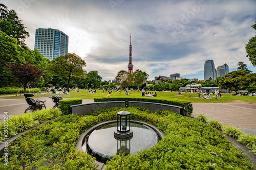 東京タワーと芝公園