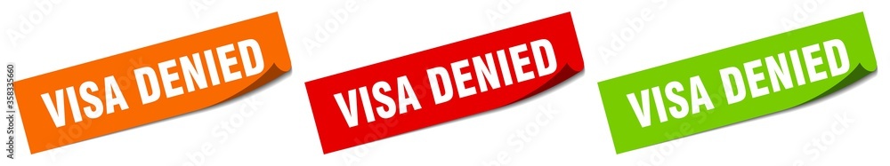 visa denied sticker. visa denied square isolated sign. visa denied label visa denied sticker. visa denied square isolated sign. visa denied label