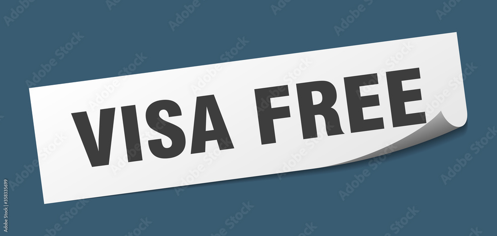 visa free sticker. visa free square isolated sign. visa free label