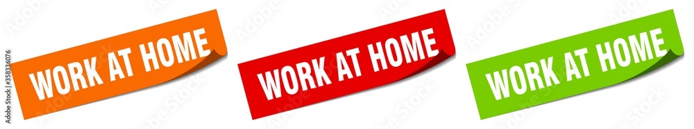 work at home sticker. work at home square isolated sign. work at home label work at home sticker. work at home square isolated sign. work at home label