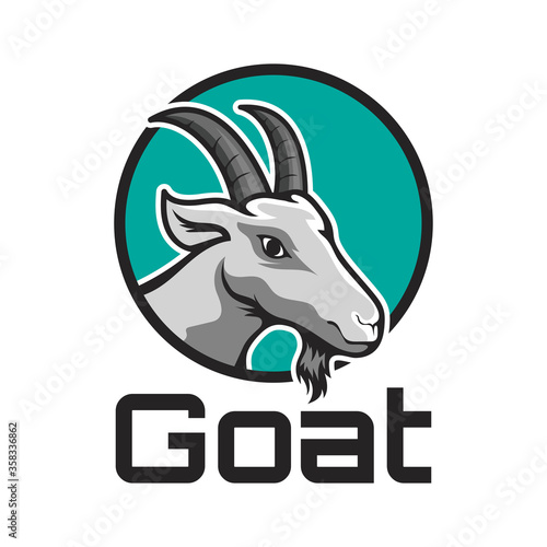 goat logo isolated on white background. vector illustration