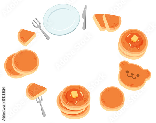 可愛いホットケーキの楽しげな背景フレーム Stock Vector Adobe Stock 可愛いホットケーキの楽しげな背景フレーム Stock Vector Adobe Stock