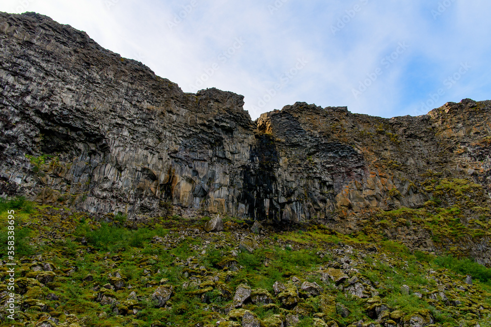 Nature of the Asbyrgi canyon, the north of Iceland