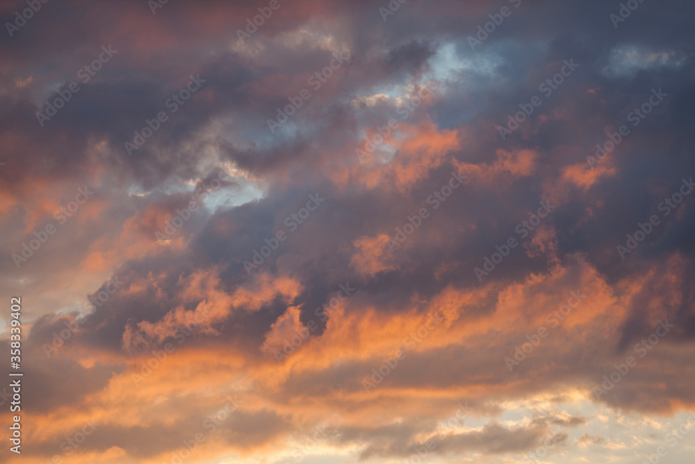 Colorful bright clouds at sunrise
