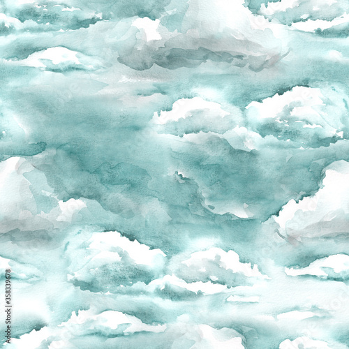 Watercolor Sky Seamless Pattern