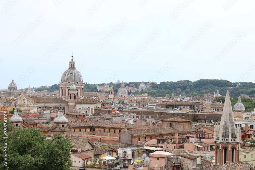 view of rome city from height beautiful city scape of rome city center and rome landmarks