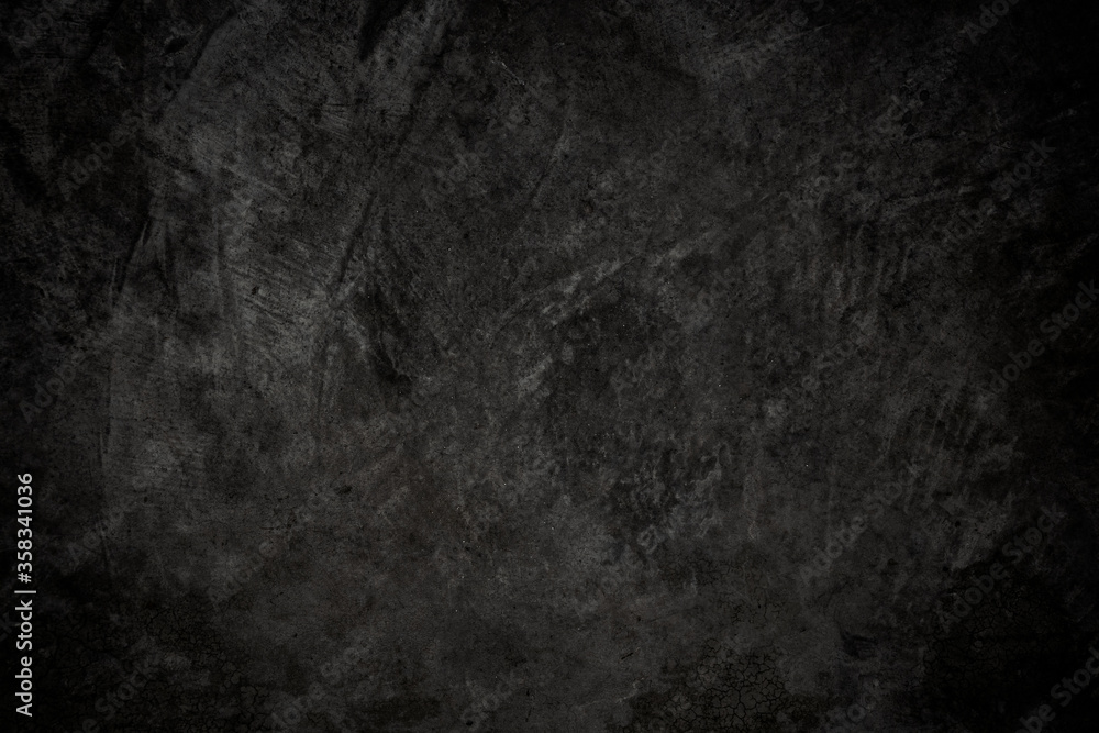 Black rough concrete wall or floor texture background.