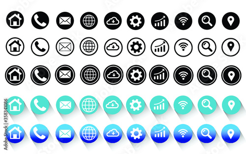 5 style contact information icon in vector format , all are 50 icons.
