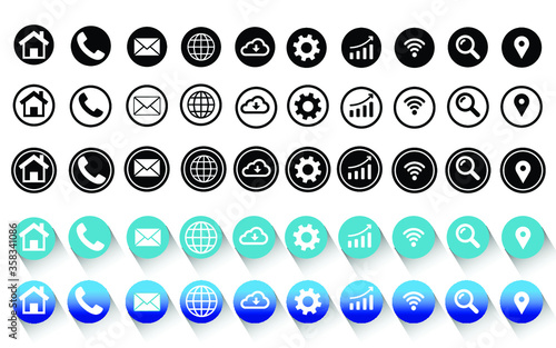 5 style contact information icon in vector format , all are 50 icons.