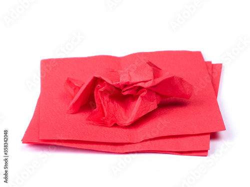 Wrinkled paper napkin