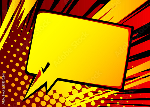 Cartoon design colored background with speech bubble. Comic book backdrop illustration. Vector comics wallpaper.