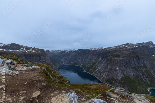 Lake Ringedalsvatnet Near The Trail To Trolltunga In Norway.