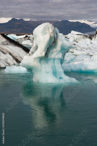 Beautiful view of Jokulsarlon, a large glacial lake in southeast Iceland, Vatnajokull National Park photo