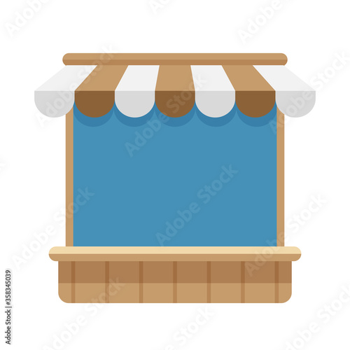icon storefront shop brown awning roof, mini market store shop wooden with awnings, template symbol shop online, clip art flat wood grocery facade for online shopping, illustration brown shop front