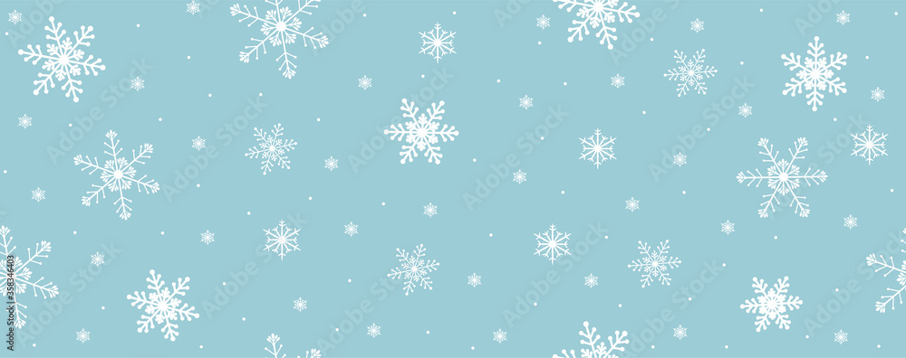 Seamless snowflakes banner on a blue background vector illustration Seamless snowflakes banner on a blue background vector illustration