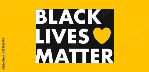 black lives matter surrounded by black and a yellow heart on a yellow background
