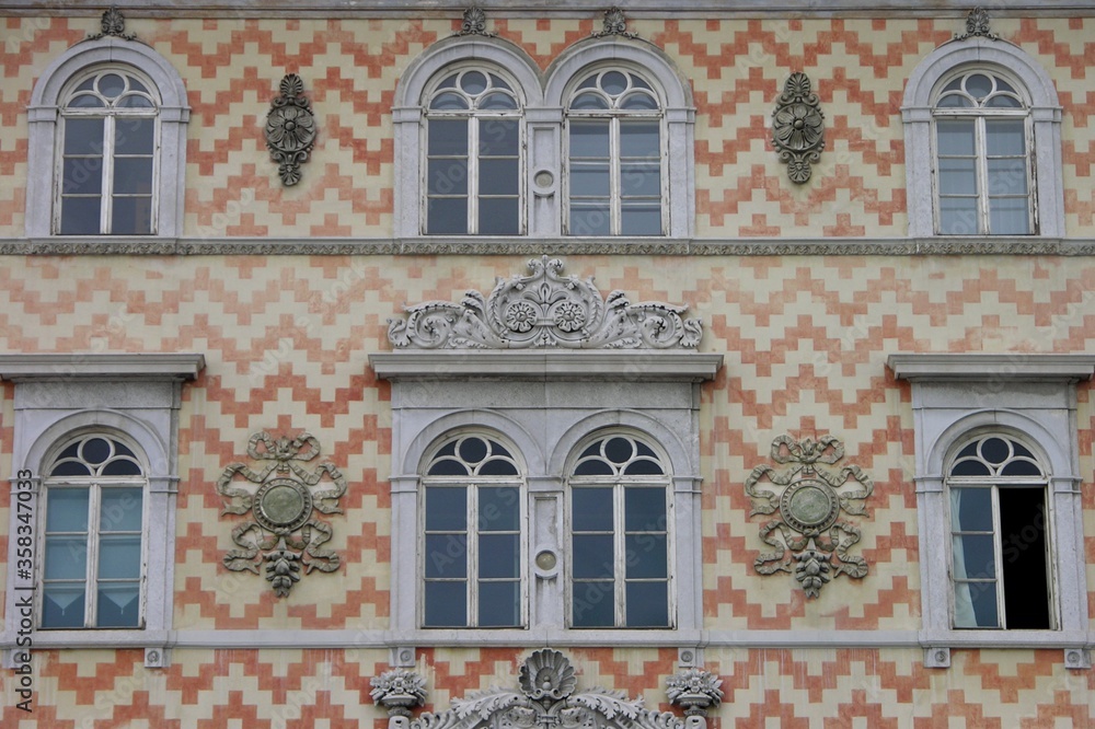 Trieste, Italy, Gopcevich Palace, Facade Detail