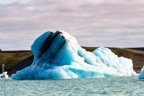 Icebergs of Jokulsarlon, a large glacial lake in southeast Iceland, Vatnajokull National Park photo