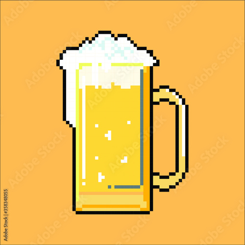 Beer illustration in pixel art