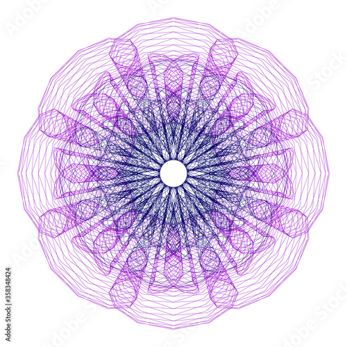 Watermark ,Guilloche rosetta  , design for  background for certificate, 
