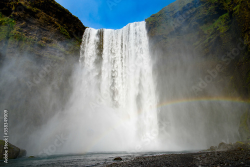 Skogafoss  a waterfall on the Skoga River in the south of Iceland