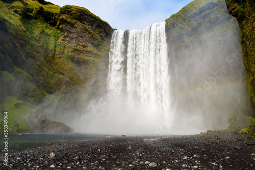 Skogafoss, a waterfall on the Skoga River in the south of Iceland