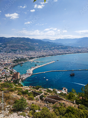 View of castle alanya and coast