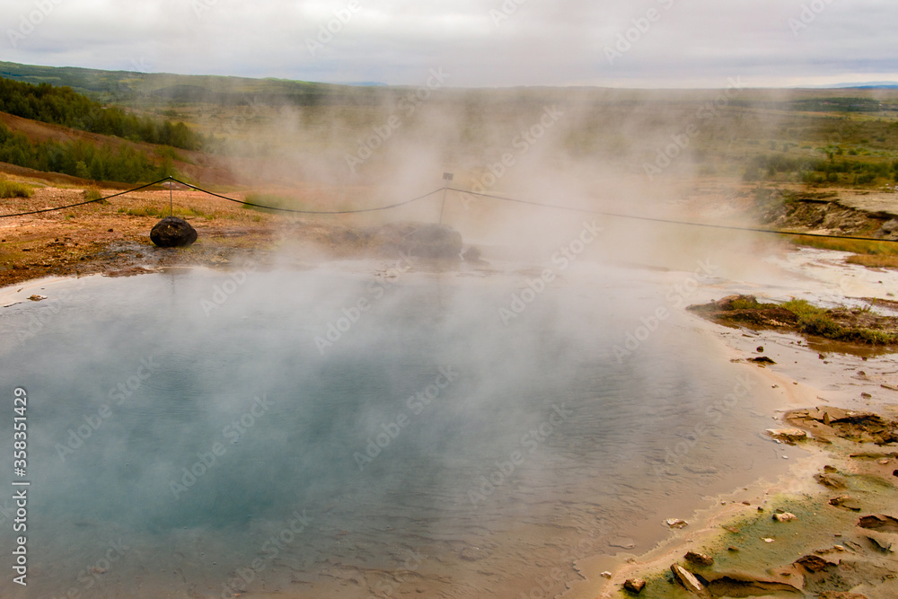 Hot spring in the Geyser valley in Iceland