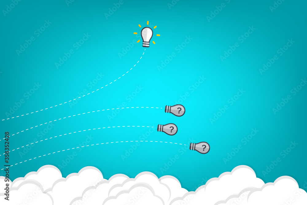 Think differently - Being different, taking risky, move for success in life -The graphic of light bulb also represents the concept of courage, enterprise, confidence, belief, fearless, daring. Vector. Think differently - Being different, taking risky, move for success in life -The graphic of light bulb also represents the concept of courage, enterprise, confidence, belief, fearless, daring. Vector.
