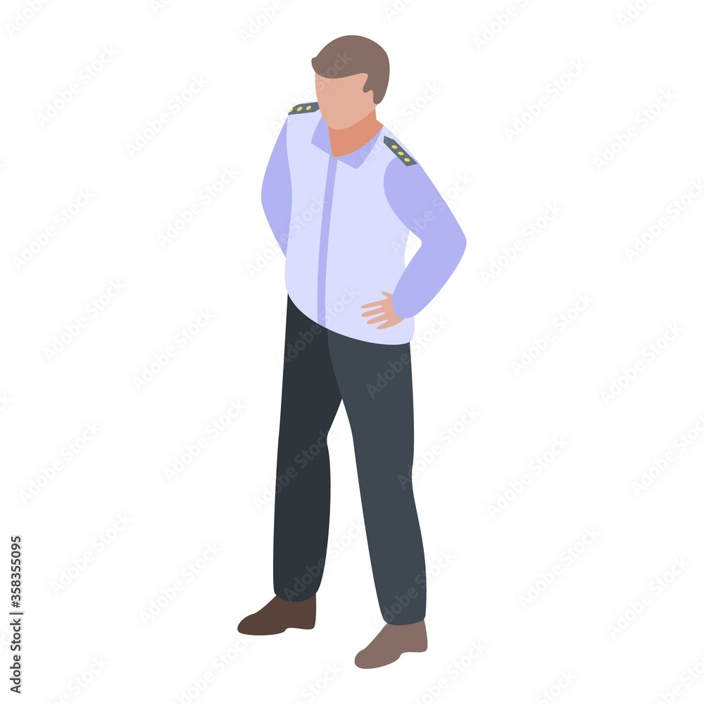 Policeman officer icon. Isometric of policeman officer vector icon for web design isolated on white background Policeman officer icon. Isometric of policeman officer vector icon for web design isolated on white background