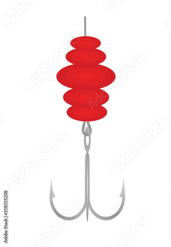 Grey fish hook. vector illustration